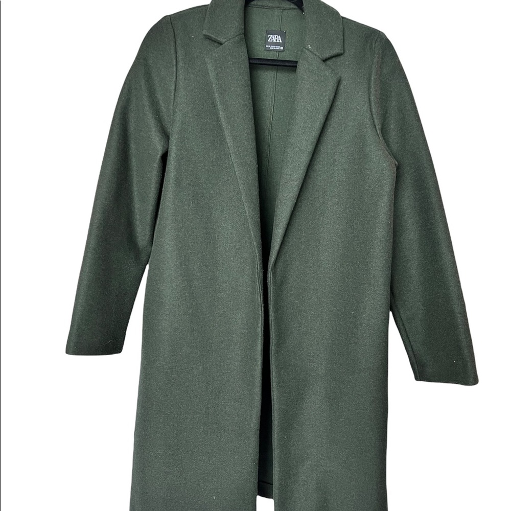 ZARA lightweight coat size M dark heathered green